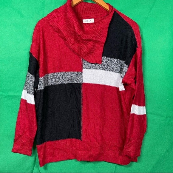 Style & Co. Sweaters - Style & Co. Vibrant Red Knit Sweater Pullover Size S loose fit